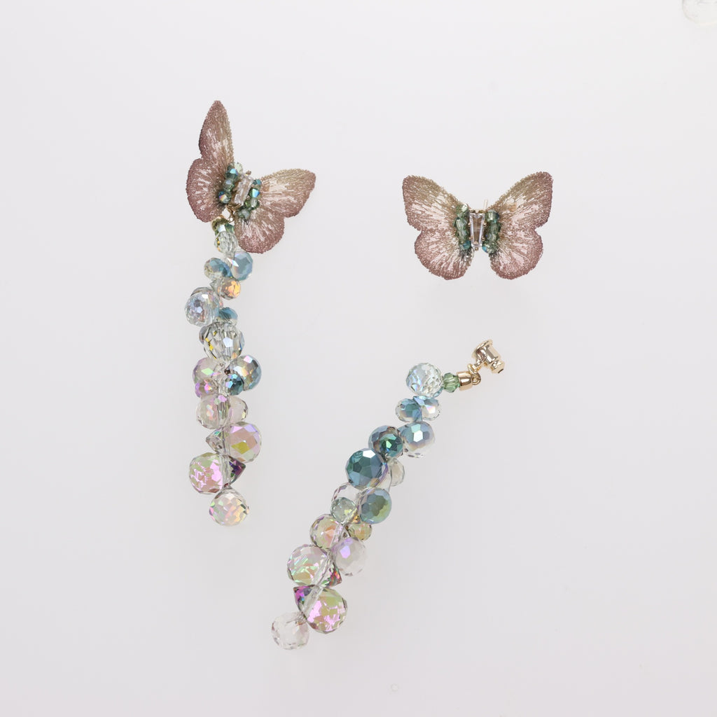 Huaqiao Jewelry French‑style Elegant Heavy‑craft Butterfly Stud Earrings, High‑end Versatile Ear Ornaments, Fashion Accessories for Women