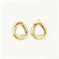 EYDT Textured Irregular Hollow Teardrop Stud Hoops, 18K Gold Plated Waterproof Hypoallergenic Stainless Steel Vintage Hammered Metal Earrings Gift For Daily Travel Party