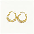 EYDT Wide Hammered Surface Huggie Hoop Earrings, 18K Gold Plated Waterproof Hypoallergenic Stainless Steel Thick Circle Jewelry Gift For Travel Party Casual Outfits