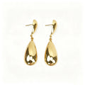 EYDT Two-Tier Polished Teardrop Drop Earrings 18K Gold Waterproof Stainless Steel Minimalist Dangle Earrings For Women Daily Wear