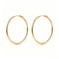 Pendientes de aro grandes delgados chapados en oro, pendientes de aro grandes de acero inoxidable hipoalergénico 316L para mujer, joyería de moda diaria