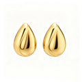 EYDT Irregular Hammered Teardrop Hoop Earrings 18K Gold Waterproof Stainless Steel Open Hollow Drop Hoops For Women Minimalist Jewelry