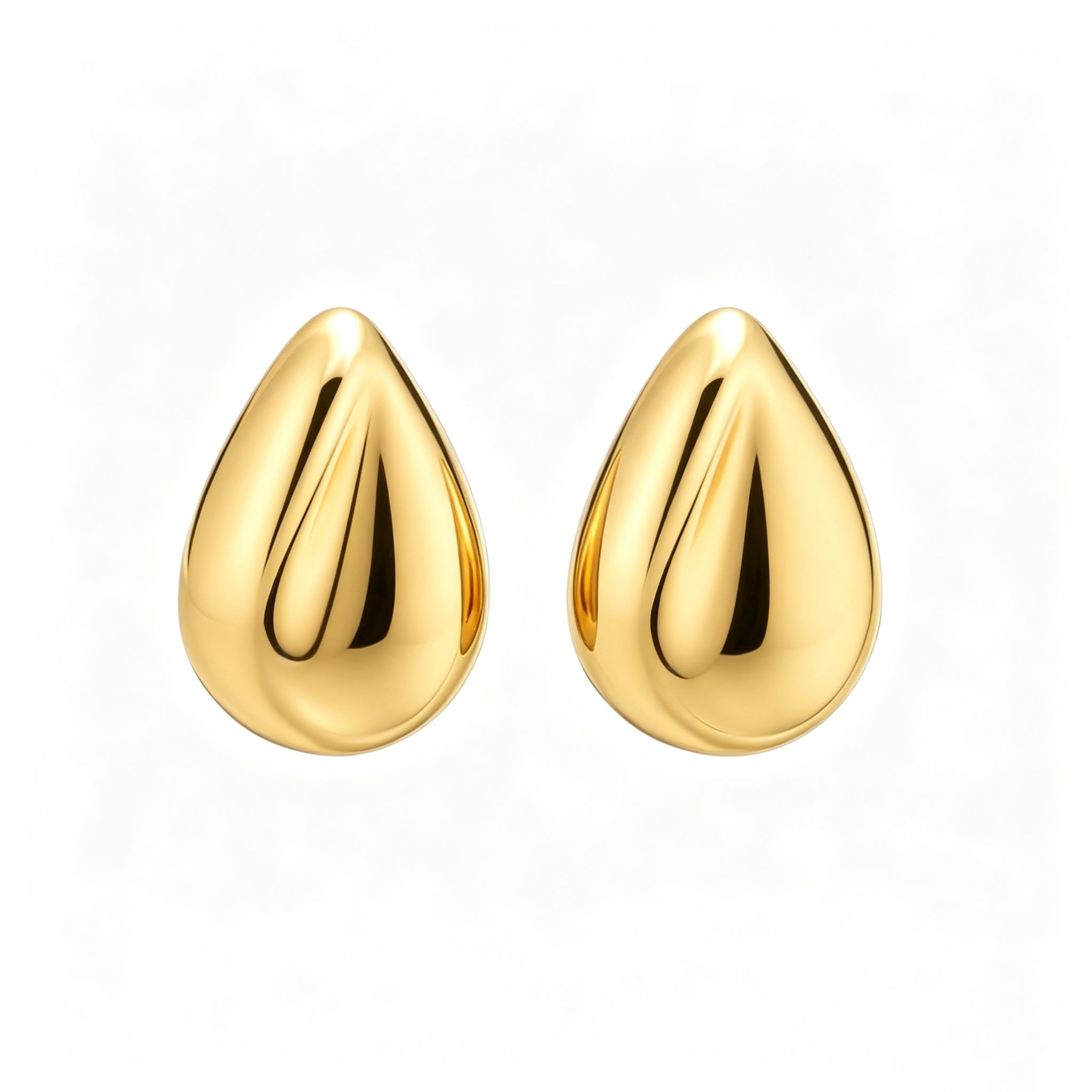 EYDT Irregular Hammered Teardrop Hoop Earrings 18K Gold Waterproof Stainless Steel Open Hollow Drop Hoops For Women Minimalist Jewelry