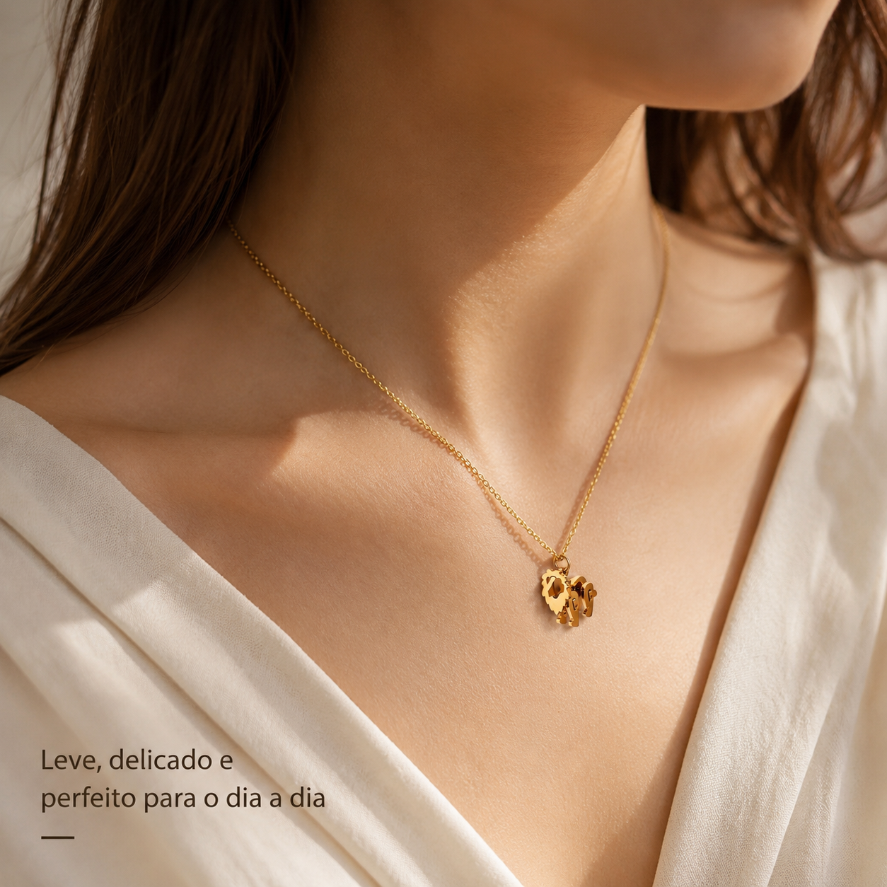 18K Gold Plated Tiny Lion Pendant Necklace, Titanium Steel Hypoallergenic Adjustable Chain Dainty Animal Charm Jewelry Gift for Women