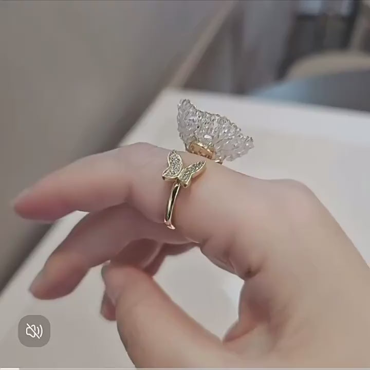 Huajiao Jewelry Elegant Fairy‑style Camellia Flower Adjustable Open Ring, Gentle Temperament Exquisite Women's Ornament